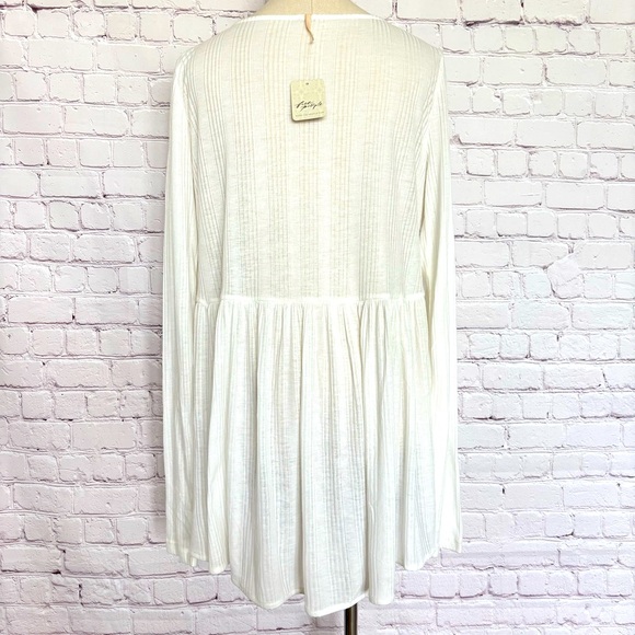 FREE PEOPLE Pretty Please Long Sleeve Embroidered Tunic--M - Picture 4 of 14